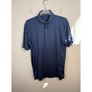 Greyson Polo Shirt Men Medium Blue Wolf Golf Casual Short Sleeve Preppy
